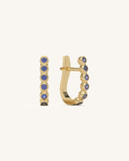 Blue Stones Hoop Earrings