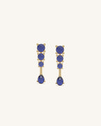Blue Drop Line Earrings