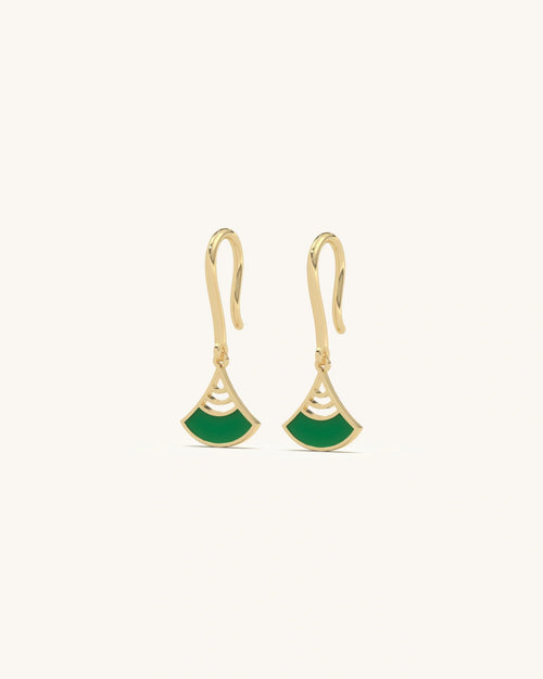 Emerald Fan Earrings