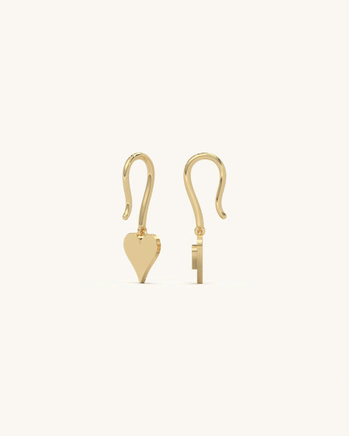 White Heart Earrings