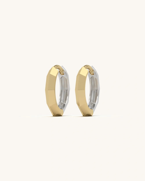 Hexagon Huggie Earrings