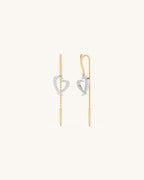 Threader Heart Earrings