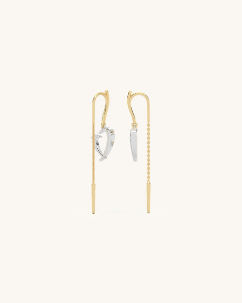 Threader Heart Earrings