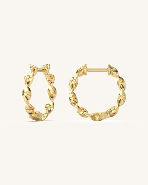 Wavy Gold Hoops