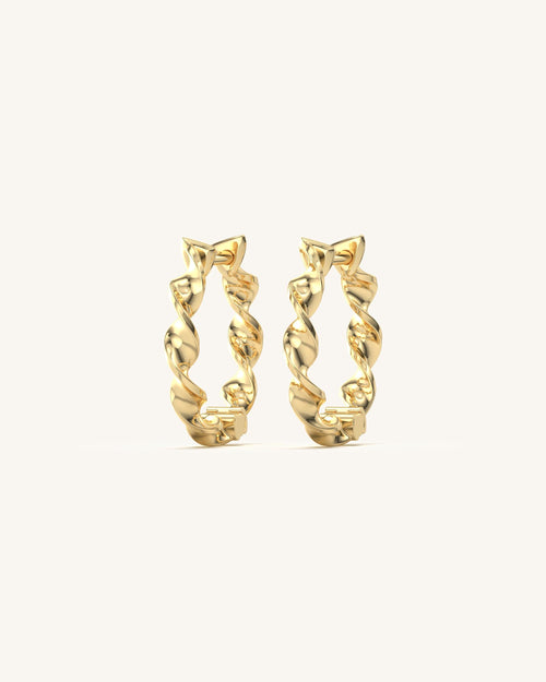 Wavy Gold Hoops