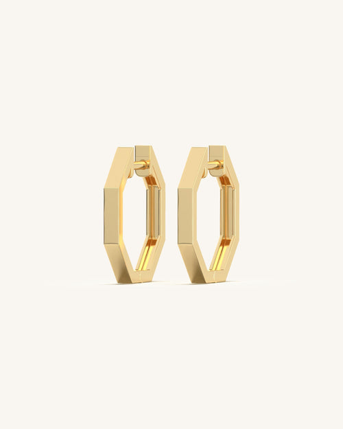 Octagonal Gold Hoops