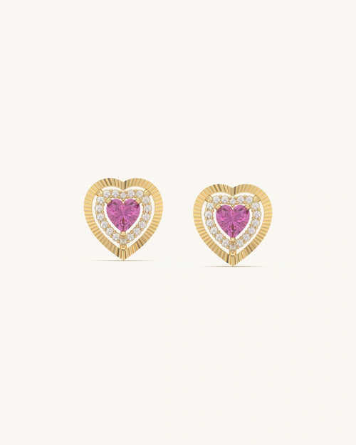 Radiant Heart Diamond Studs