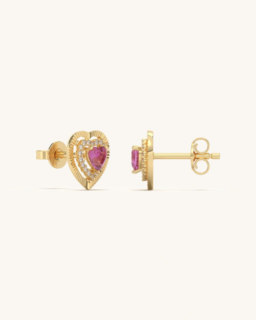 Radiant Heart Diamond Studs