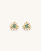 Emerald Starburst Crown Studs