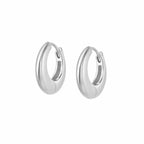 Recycled Silver Midi Dome Hoop Earrings