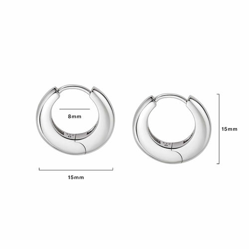 Recycled Silver Midi Dome Hoop Earrings