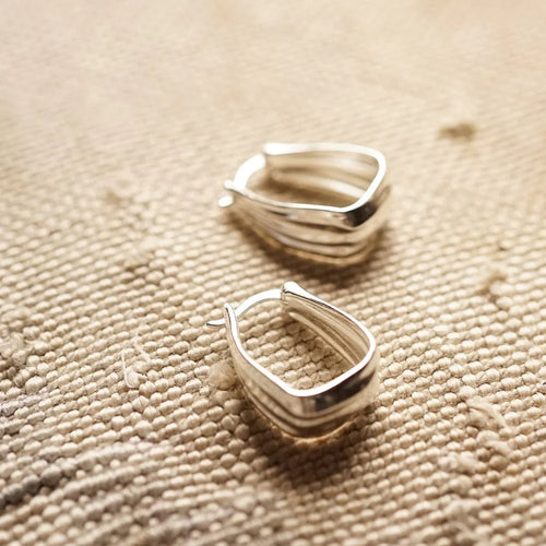 Recycled Silver Organic Creole Hoop Earrings