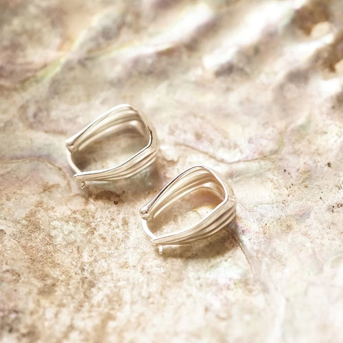 Recycled Silver Organic Creole Hoop Earrings