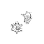 Recycled Silver Spiral Sun Maxi Stud Earrings