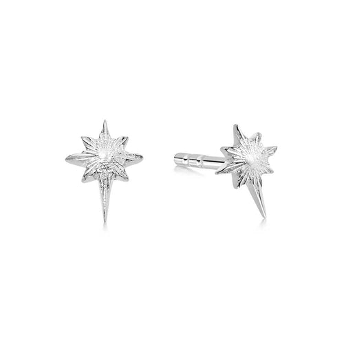 Recycled Silver Super Star Stud Earrings
