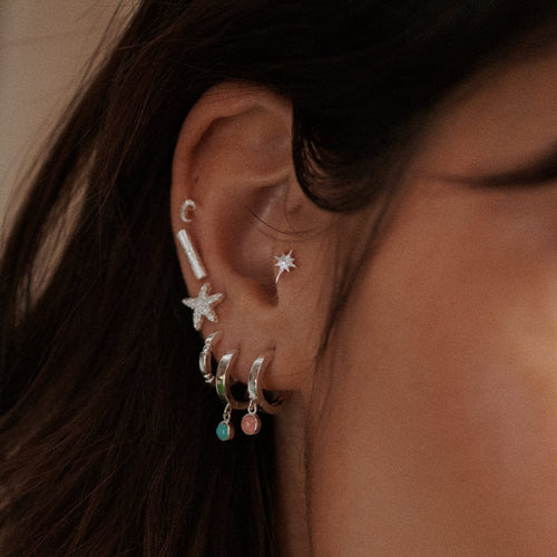 Recycled Silver Super Star Stud Earrings