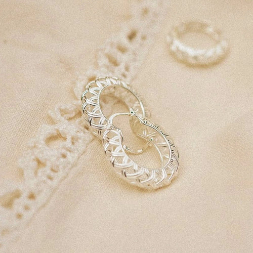 Recycled Silver Woven Hoop Earrings