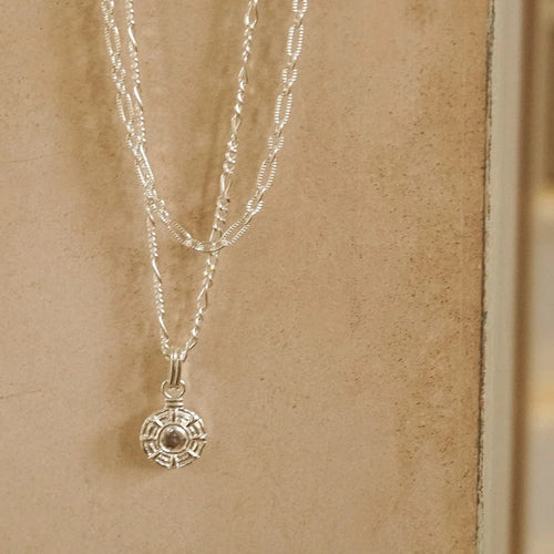 Recycled Sterling Silver Sun Pendant Necklace