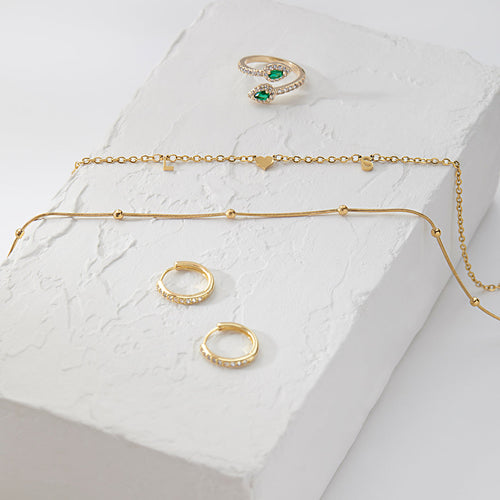 Pave Huggie Hoop Earrings