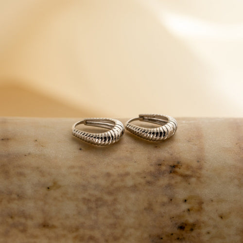 Ribbed Hoop Earrings