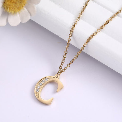 Crystal Accent Letter Satellite Necklace