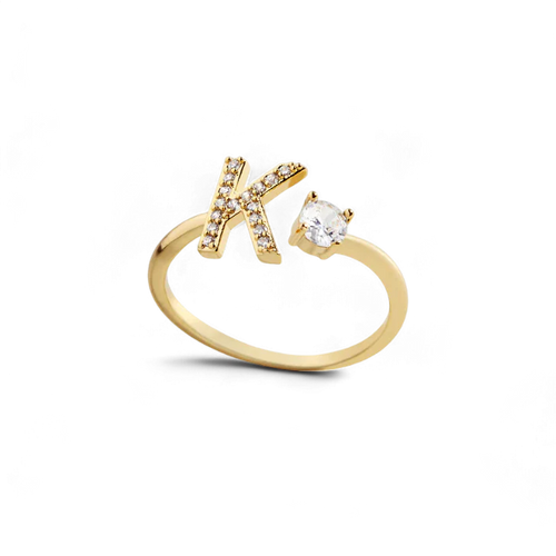 Pave Adjustable Initial Ring