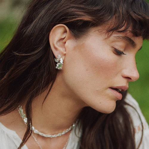 Silver Bobble Hoop Earrings