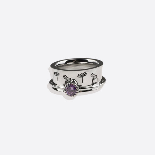 Dandelion Birthstone Spinning Fidget Ring