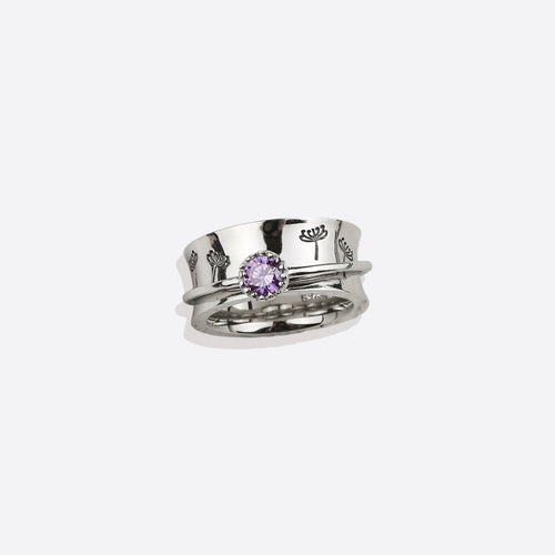 Dandelion Birthstone Spinning Fidget Ring