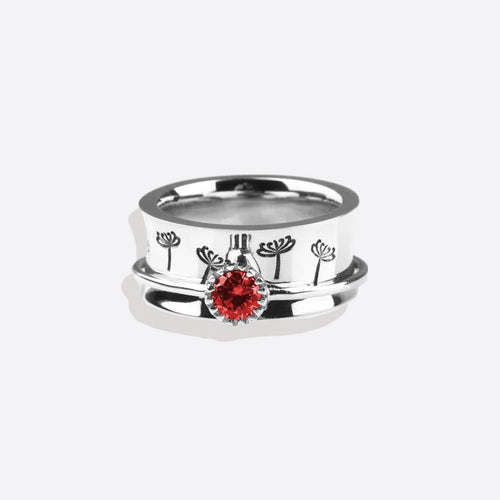 Dandelion Birthstone Spinning Fidget Ring