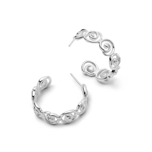Recycled Silver Spiral Hoop Earrings