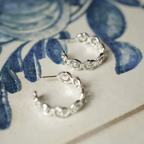 Recycled Silver Spiral Hoop Earrings
