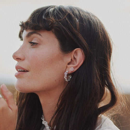 Recycled Silver Spiral Hoop Earrings