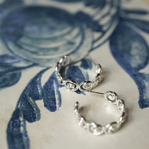 Recycled Silver Spiral Hoop Earrings
