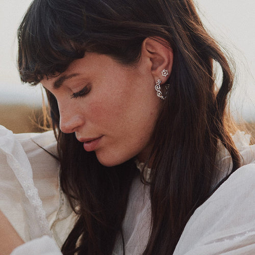 Recycled Silver Spiral Hoop Earrings