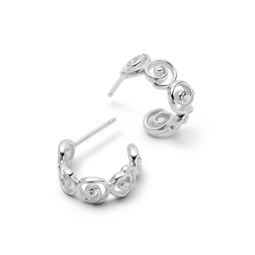 Silver Spiral Mini Hoop Earrings