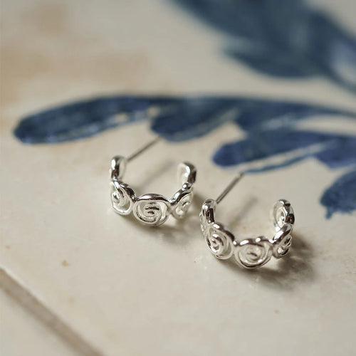 Silver Spiral Mini Hoop Earrings