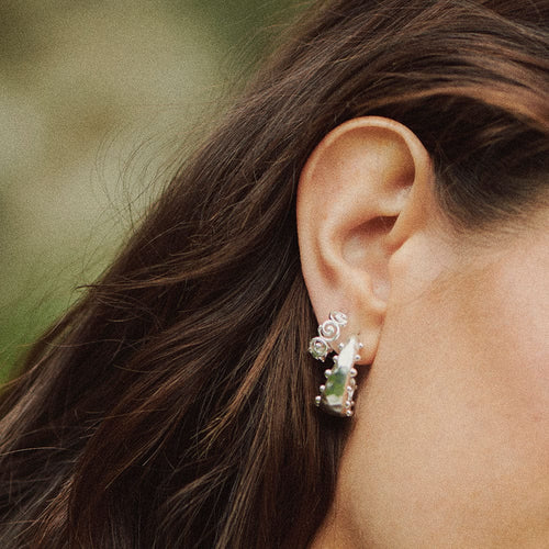 Silver Spiral Mini Hoop Earrings