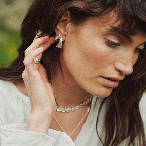 Silver Spiral Mini Hoop Earrings