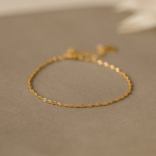 Delicate Singapore Twist Chain Bracelet