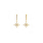 Starburst Drop Huggie Earrings