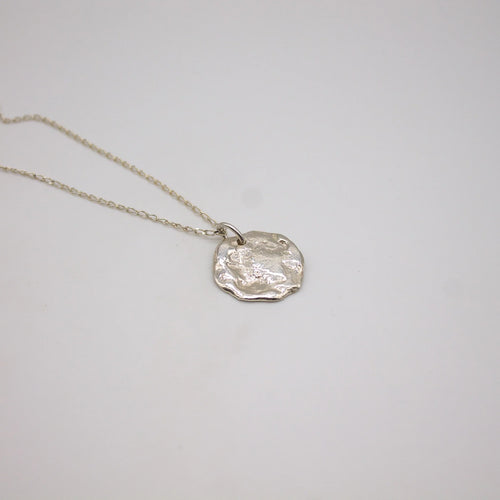 Sterling Silver Anchor Chain with Textured Pendant