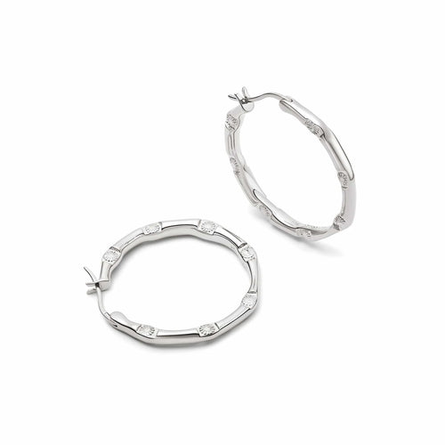 Sterling Silver Goddess Glow Hoop Earrings