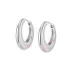 Sterling Silver Large Dome Hoop Earrings