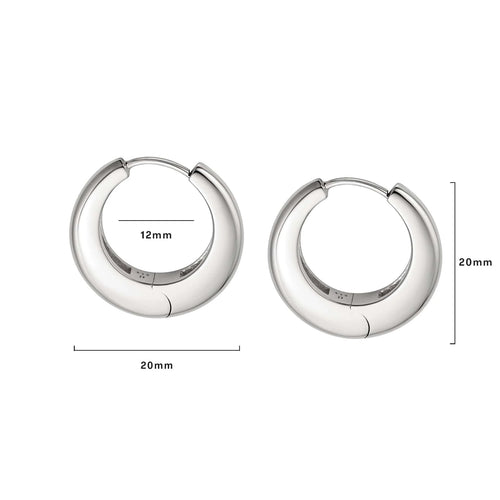 Sterling Silver Large Dome Hoop Earrings