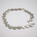 Sterling Silver Statement Necklace with Textured Plates