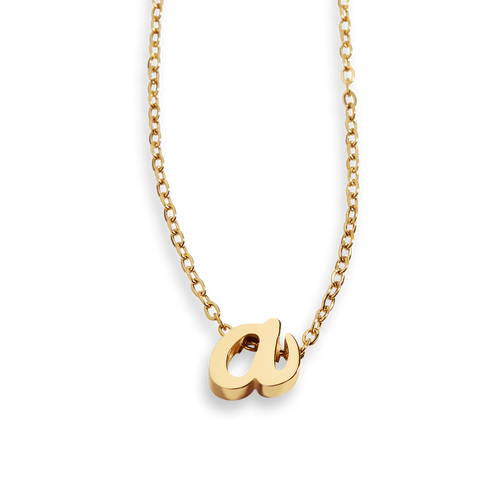 Tiny Script Initial Necklace