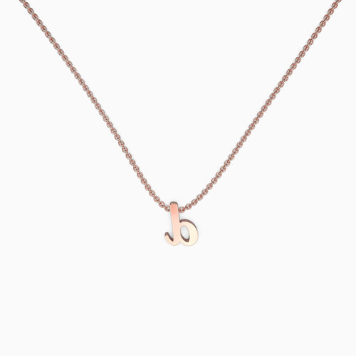 Tiny Script Initial Necklace