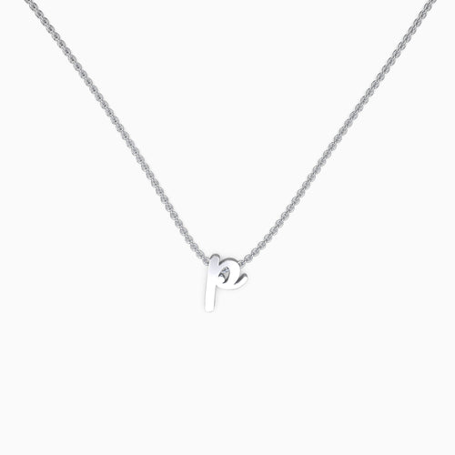 Tiny Script Initial Necklace