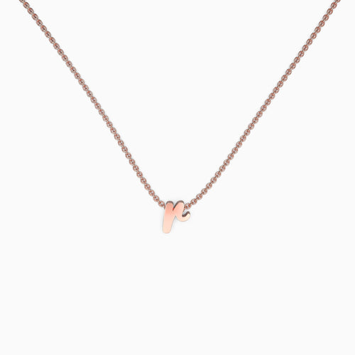 Tiny Script Initial Necklace